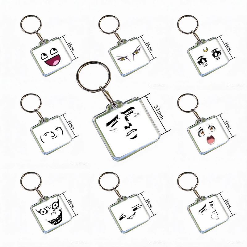 Man Face Winning Smile Funny Pattern Acrylic Keychain Handmade HangingClothes Backpack Decoration Accessories Gifts with Friends