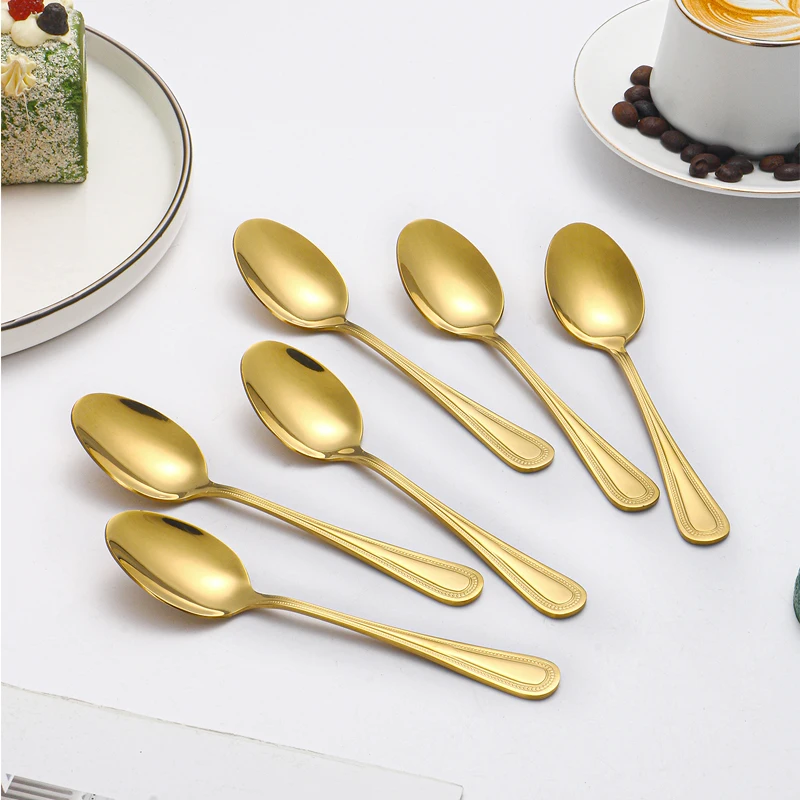 4/8/12pcs Stainless steel mirror polished spoon suitable for restaurant dessert shop to eat dessert small drink coffee
