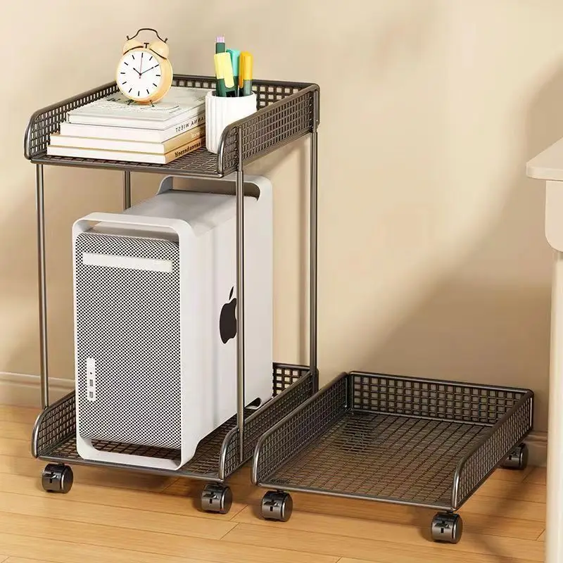 desktop-computer-main-board-holder-rack-two-layers-storage-stand-base-plate-under-table-computer-case-support-bracket