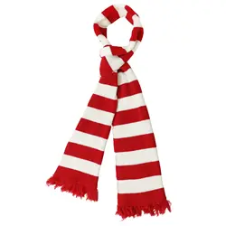 Red and White Striped Scarf Christmas Snowman Knit Gru Scarf Women Men Boys Girls Winter Warm Costume Decor Props Accessories