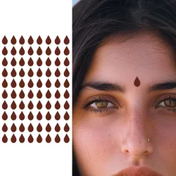 Red Teardrop-shaped Forehead Temporary Tattoo Sticker, Long-lasting Waterproof, Realistic Non-reflective Fake Tattoo, for Women