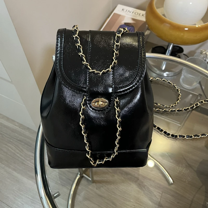 Coreano niche design new double shoulder 2023 marsupio a catena da donna piccola borsa a tracolla con griglia diamantata a secchiello d'acqua profumata