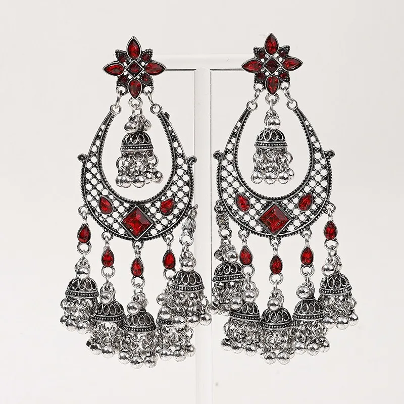 Middle Eastern exotic retro jewellery earrings women  ladies\' earrings for woman tassels long bells birdcage jewelry accessorie