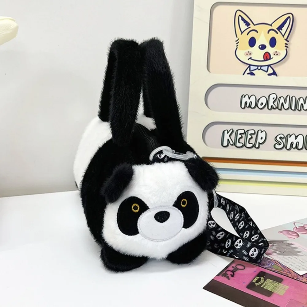 

New Cute Panda Storage Bag Plush Soft Cartoon Animal Bucket Bag Large Capacity Korean Style Shoulder Bag for Children