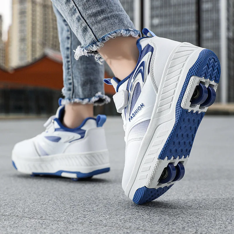 

2025 New Arrival Kids Four Roller Skates Shoes Boys Girls Designer Teenager Walking Shoe Breathable Big Boy Sport Shoes
