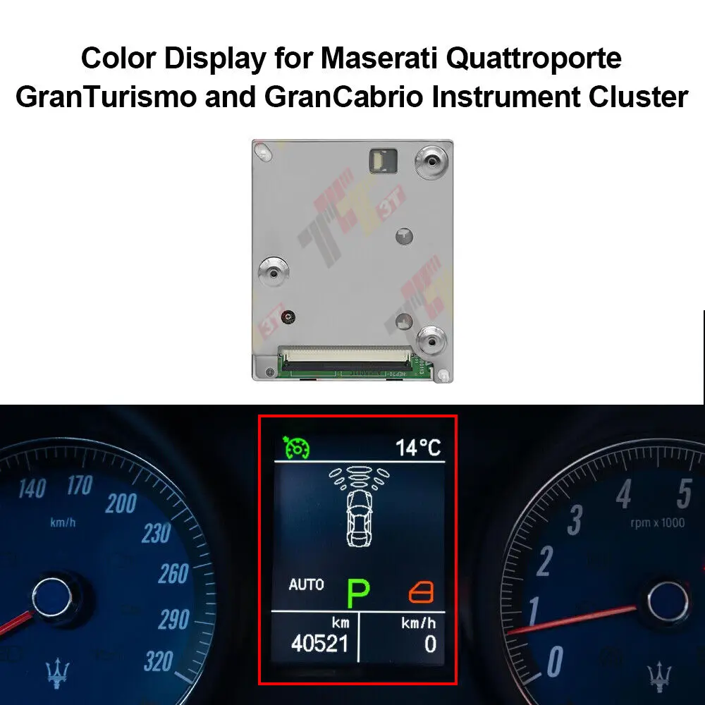 LCD Color Display for Maserati GranTurismo and GranCabrio Instrument Cluster 2008-2014