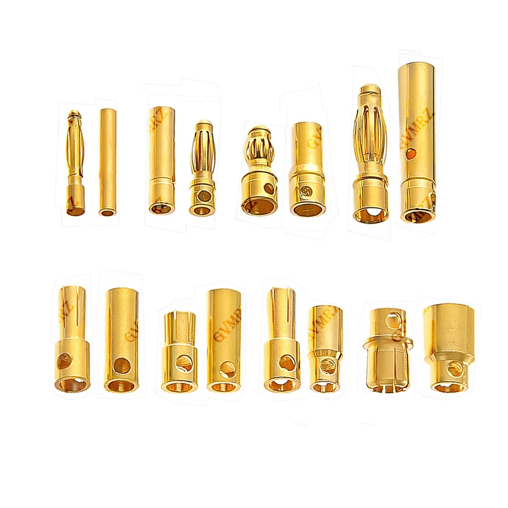 2mm 3mm  RC Battery Gold-plated Bullet 5mm 5.5mm 6mm 8mm Banana Plug High Quality Male Female Bullet Banana Connector 3.5mm 4mm