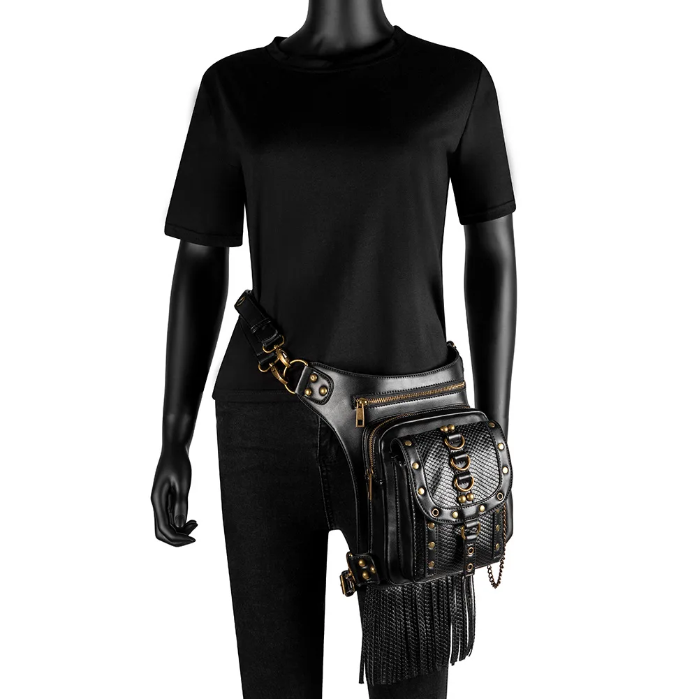 Women's bags European and American fashion steampunk retro shoulder bag diagonal waist bag Fanny Pack Leg Bag Purse Chest Bag