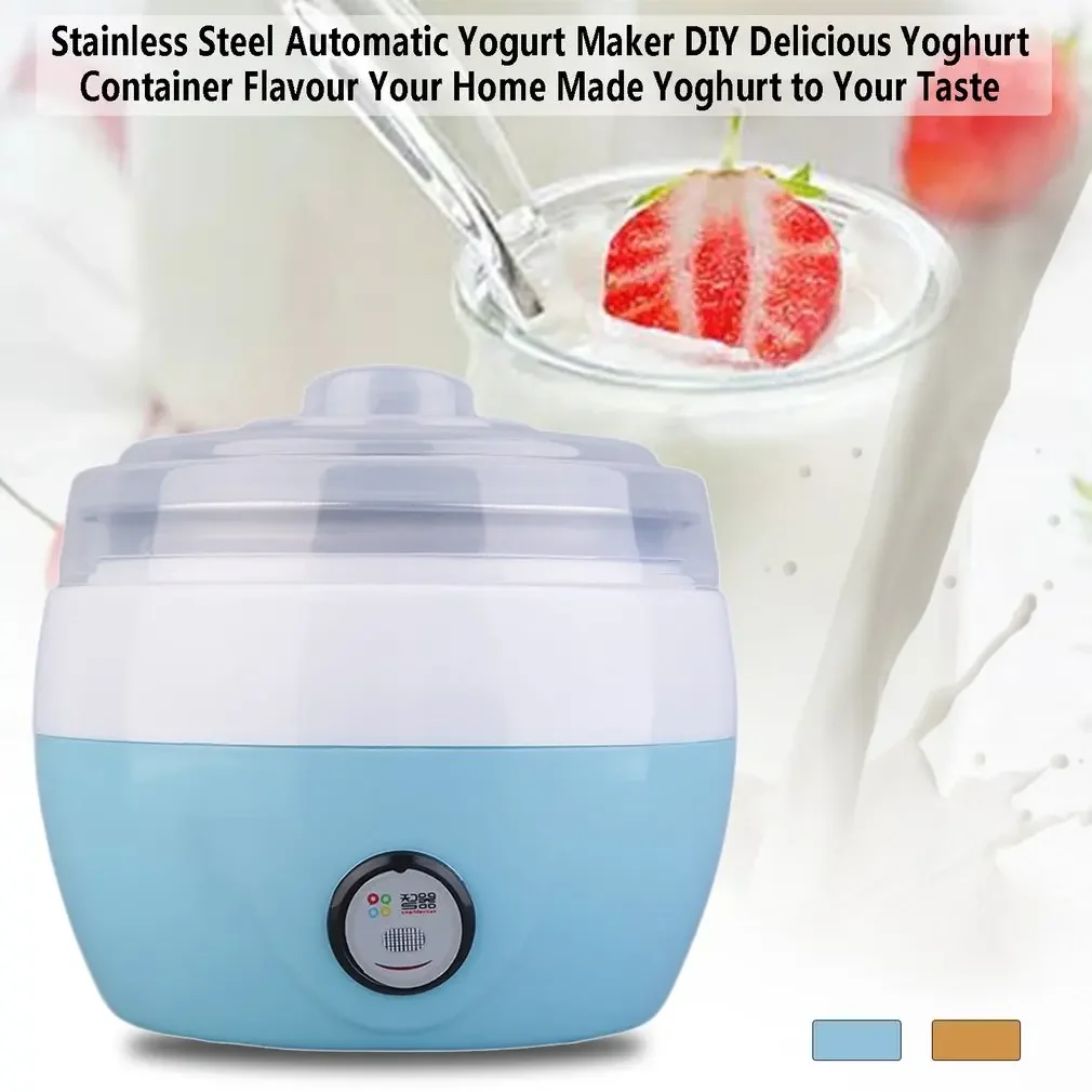 Yogurtiera elettrica con multifunzione, rivestimento automatico in plastica/acciaio inossidabile, mini macchina per yogurt domestico