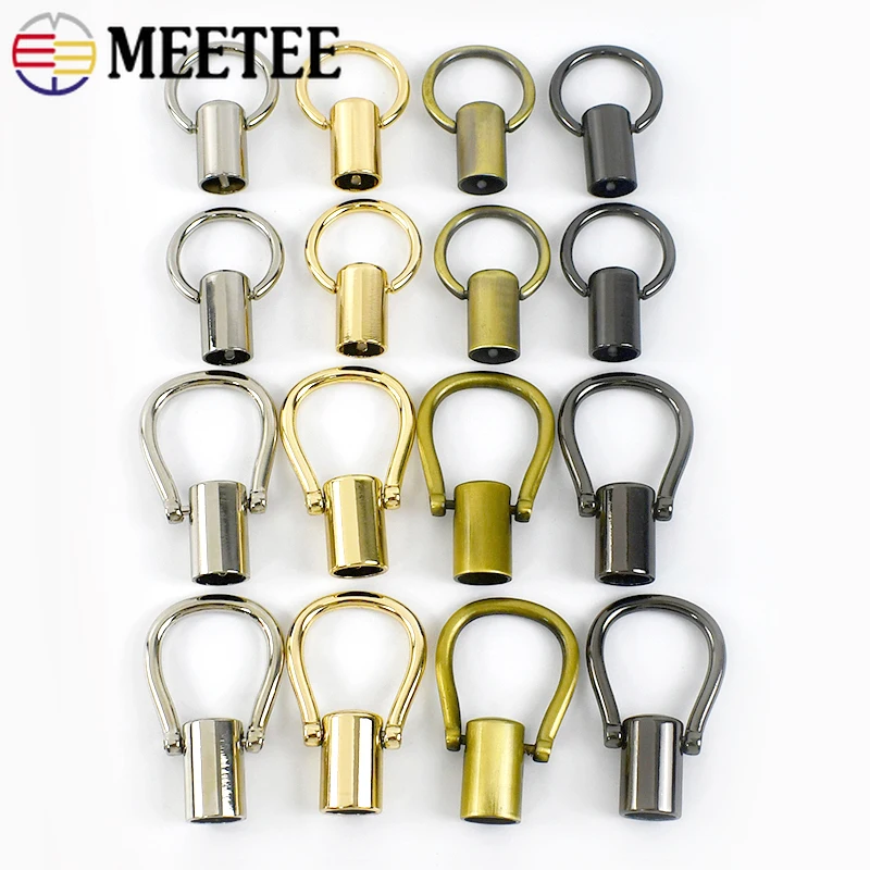 4/10Pcs 12mm Metal Handbag Stopper O Ring Buckle Cap Cord Lock Strap Clip Bag Tassel Hanger Chain Connector End Hook Accessories