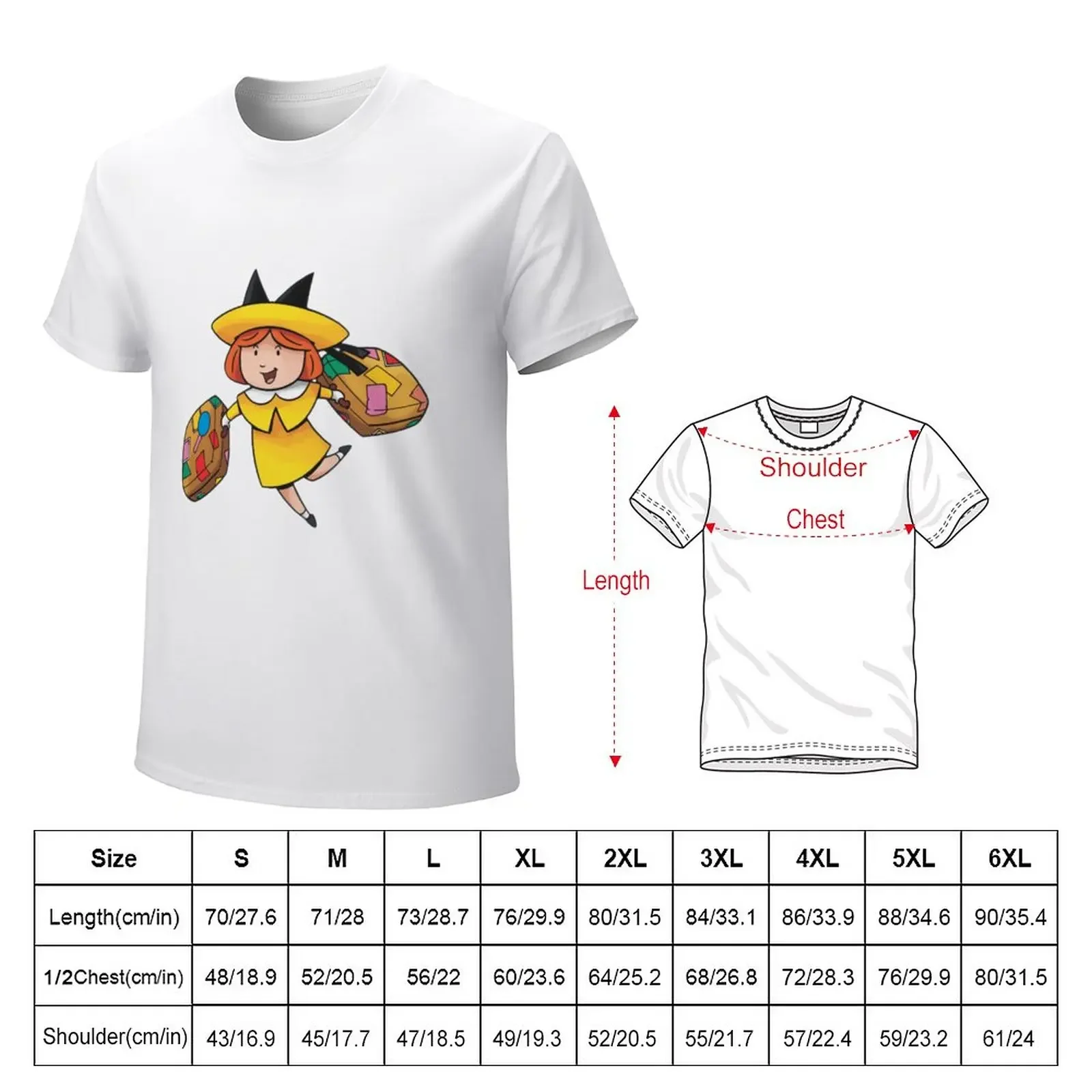 madeline cartoon T-Shirt kawaii clothes customs T-shirt men