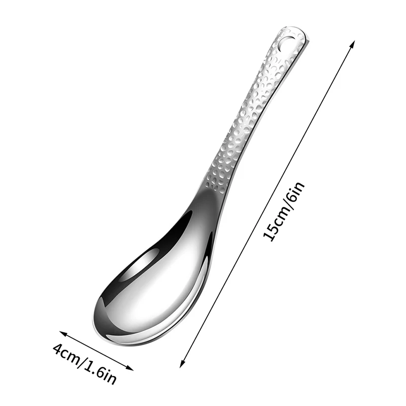 10 buah sendok sup Stainless Steel memperdalam sendok kapasitas besar cermin perak dipoles sendok sup nasi peralatan makan dapur rumah