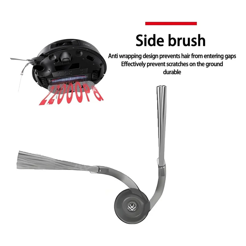 ABUS-Kit Aksesori Pengganti untuk Suku Cadang Penyedot Debu Robot Roborock Saros Z70, Kantong Debu Sikat Samping Filter Hepa + 6 Pel