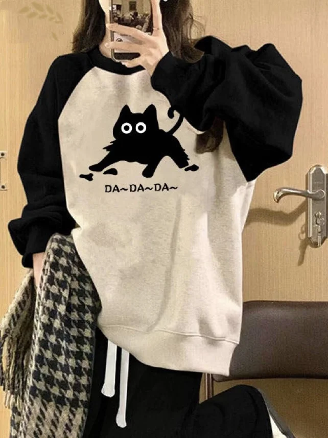 

Толстовки Молодежная женская одежда для девочек Divertida Stitched Fem Молодежный Popluar с полумолнией Осенне-зимний утолщенный свитшот