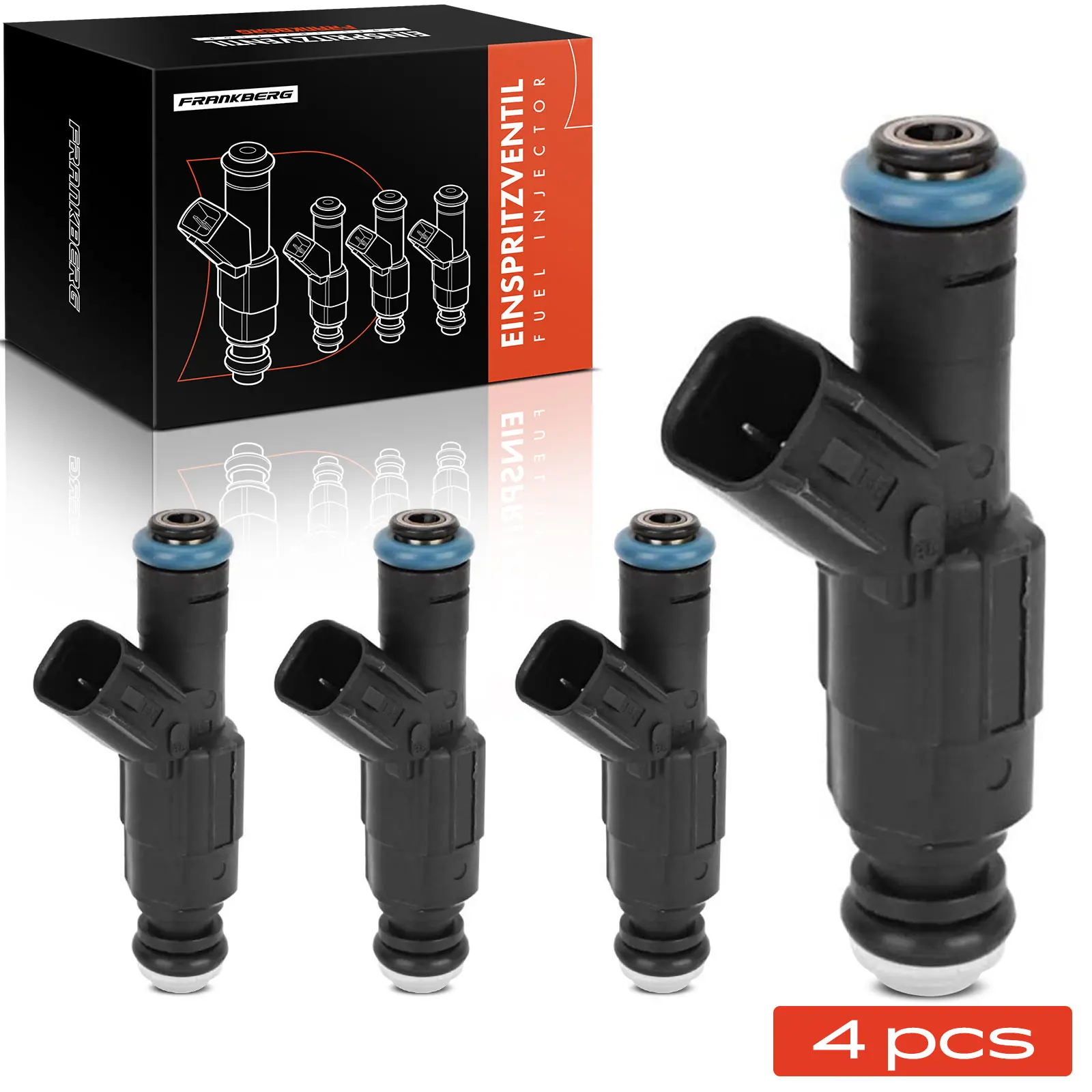Frankberg 4x Injector Injector nozzle voor Ford C-Max Focus Mondeo Galaxy Volvo C30 S40 V50 1S7G9F593GA 0280156154
