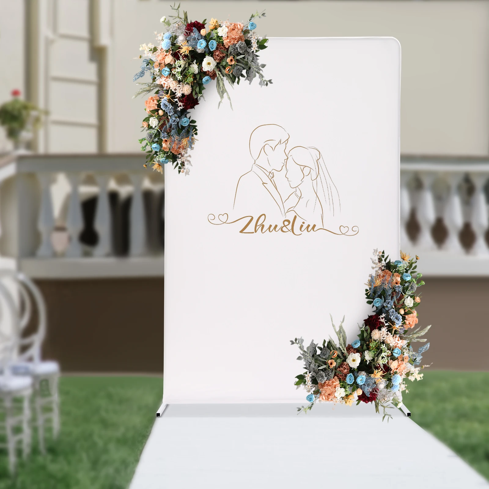 

Wedding Arch Stand with Cloth Cover, W1.5m x H2m Balloon Flower Backdrop Frame for Party Ceremony Bridal Indoor Outdoor Decor