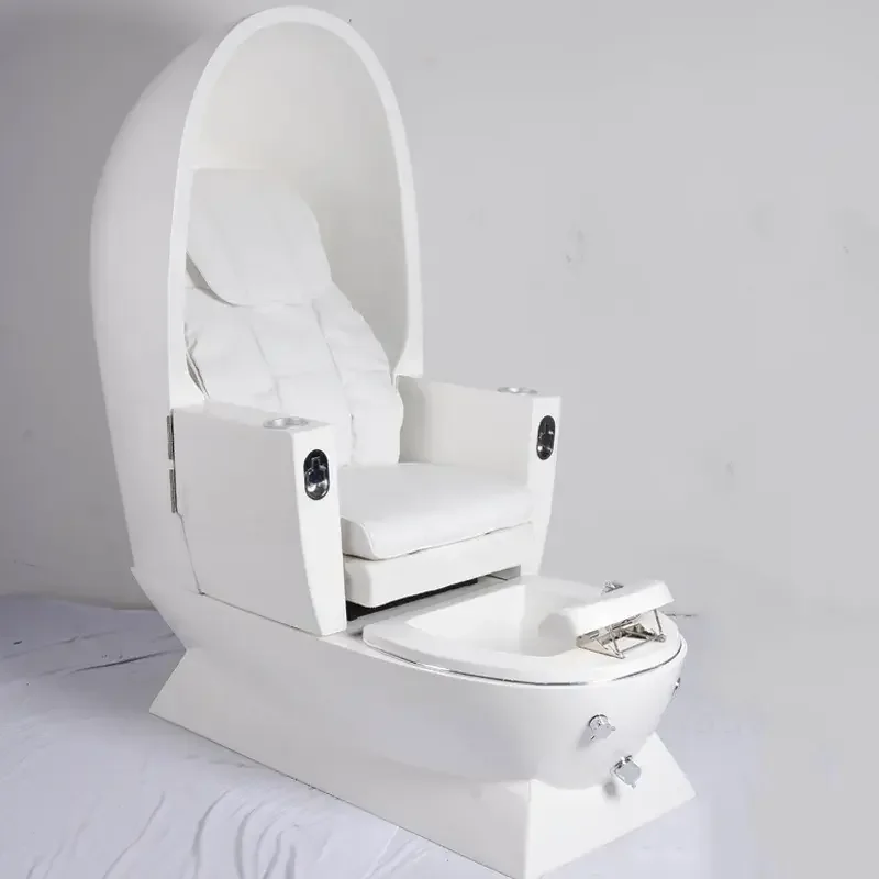 

Luxury White Color Massage Pedicure Chair Smart Egg Shape Design Salon Beauty Spa Shop Foot Relax Pedicure Chair