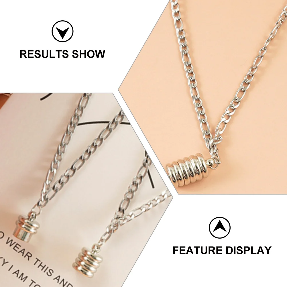 

1Set Creative Screw Couple Necklace Stainless Steel Clavicle Jewelry for Women Men Pendant Set Fashion Love Lock Design