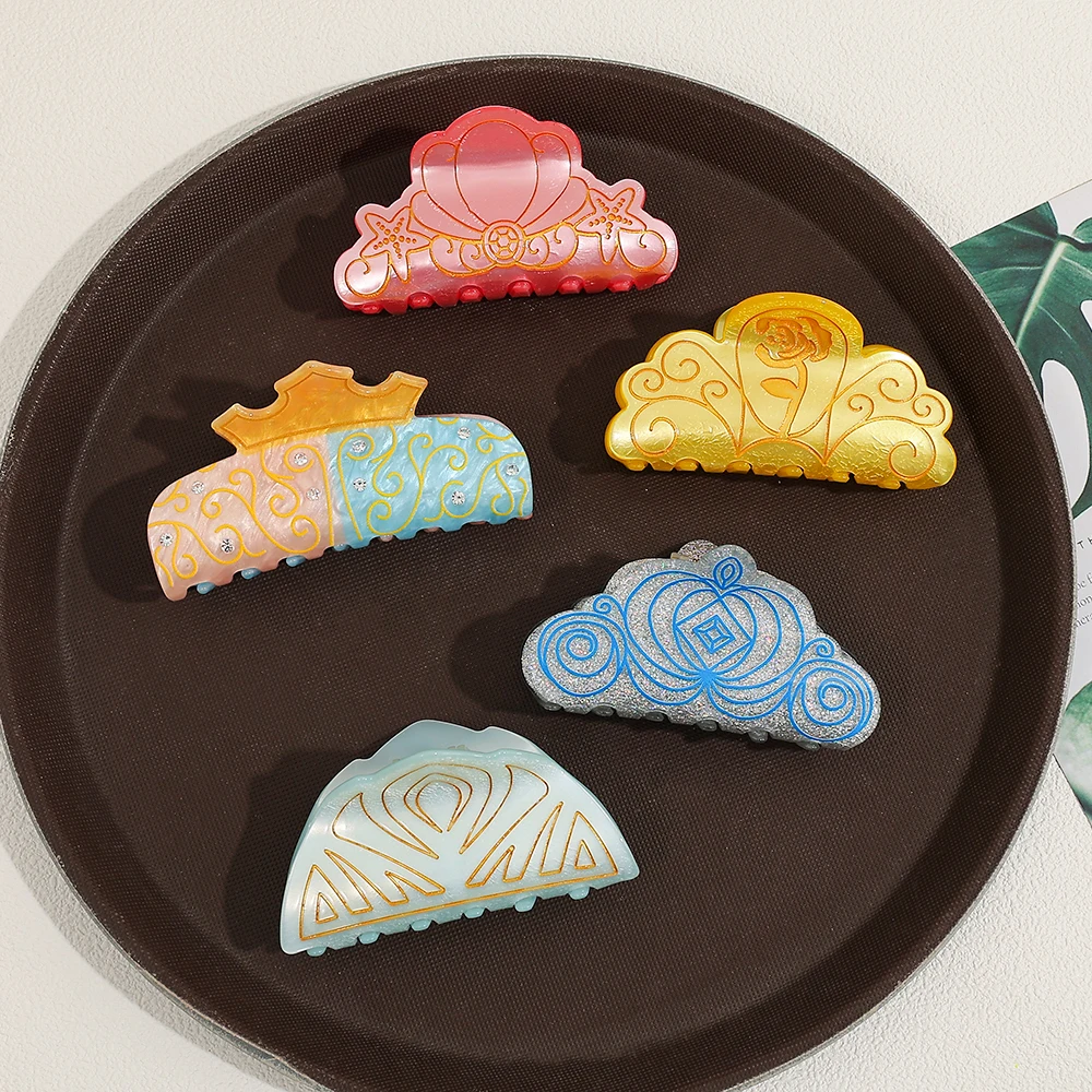 1pc/5pcs Disney Prinzessin Krone Haar Clip Modische Süße Täglichen Haar Zubehör Kopfbedeckungen für Cosplay Dekoration