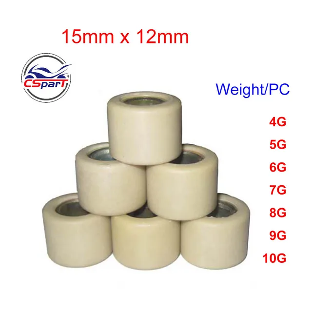 15x12 4G ~ 10G Suwak ciężaru rolki wariatora Minarelli Jog 50 90 100 Sunny Keeway Scooter ATV Quad Go Kart Buggy