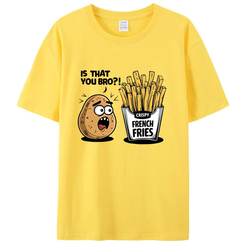 T-shirt en coton à col rond pour hommes et femmes, t-shirts, t-shirts, cadeaux fantaisie, nourriture amusante, pomme de terre, légume turc français, Is That You Bro