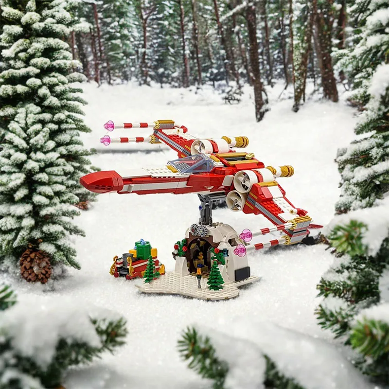 

1039 шт. MOC ескадрильи Yuletide Xmas-Wing Starfighter сборка строительных блоков развивающие игрушки подарки украшения военные