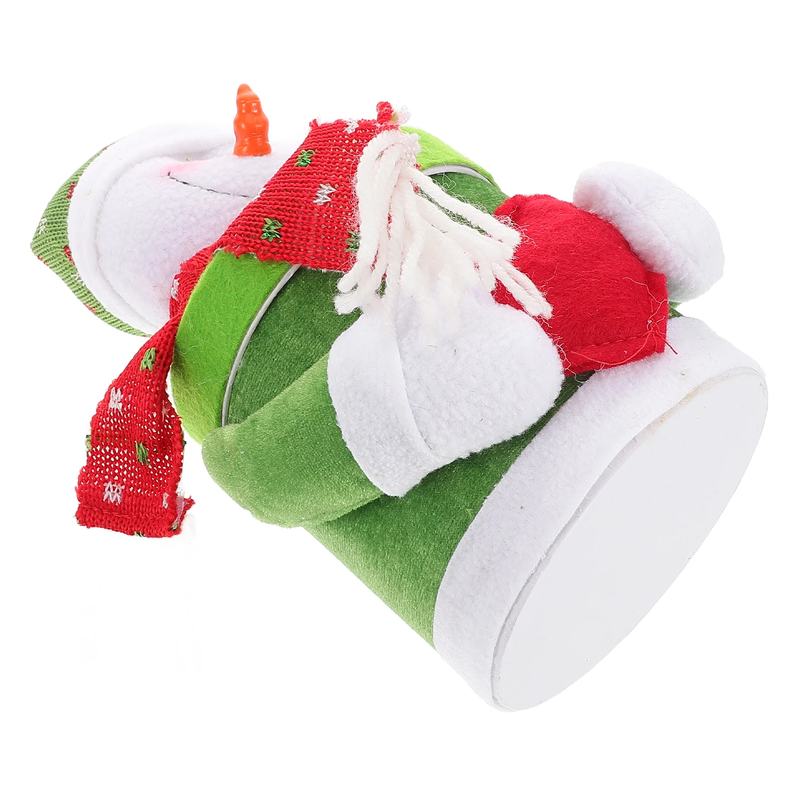 

s Christmas Jar Snowman Design Velour Covered Holiday Decorative Jars Lids Office Gifts Storage Container