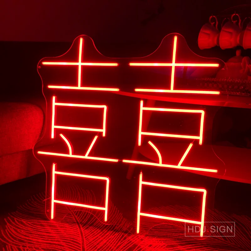 Letrero de neón para boda XI china, lámpara comercial para el hogar, restaurante, arte, decoración japonesa para habitación, luz de pared, tienda de fiesta, luz LED