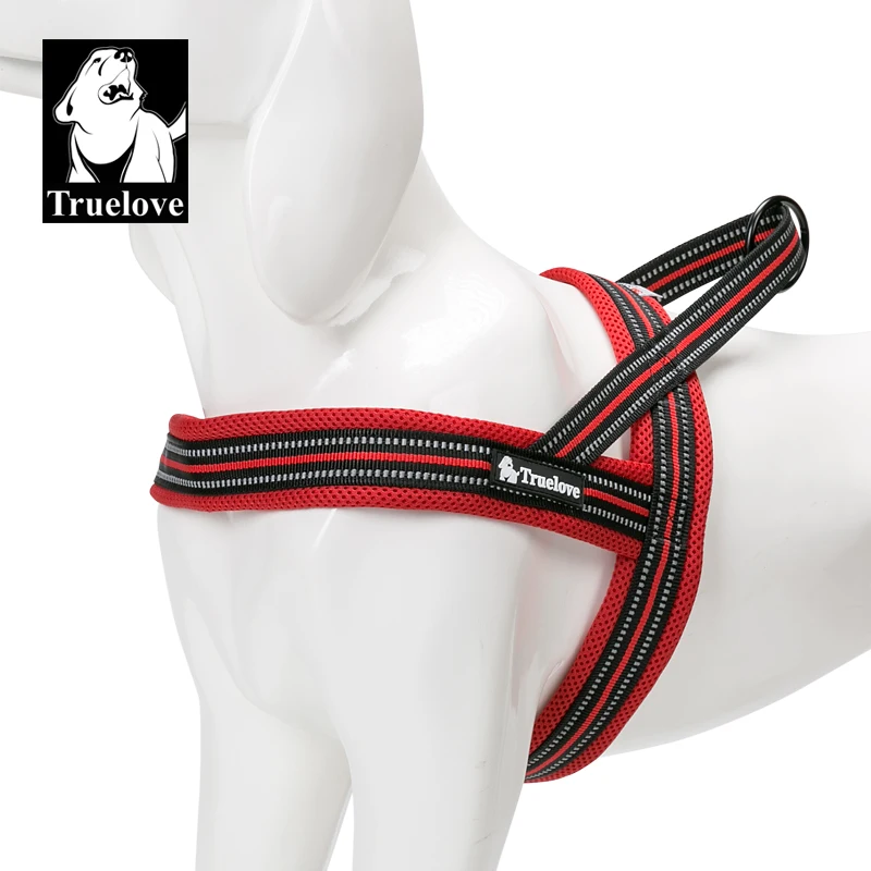 Truelove Dog Harness Vest Soft Mesh Padded Nylon 3M Reflective Security Dog Collar Easy Put On Pet Harness Pull-resistan TLH5811