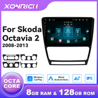 Wireless Carplay Android14 8Core Car Radio Multimedia For SKODA Octavia 2 2008-2013 A5 AI Voice 720*1280 Audio Player Navigation