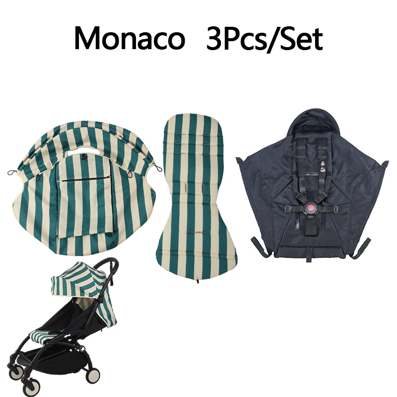 175° 3pcs/Set Stroller Accessories Hood&Mattress&Seat Cushion For YOYO/YOYO2/YOYA Babytime 1:1 Quality Canopy Cover Mattresses image 3