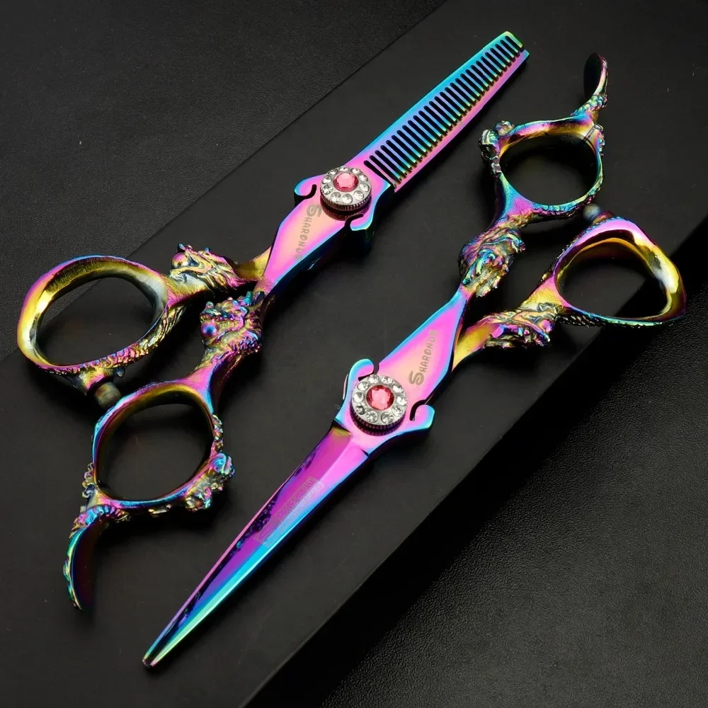 SHARONDS Hairdresser Barber Scissors 5.5/6 Inch Professional Haircuts High Quality Haircut Thinning Scissors 440c Hair Scissors