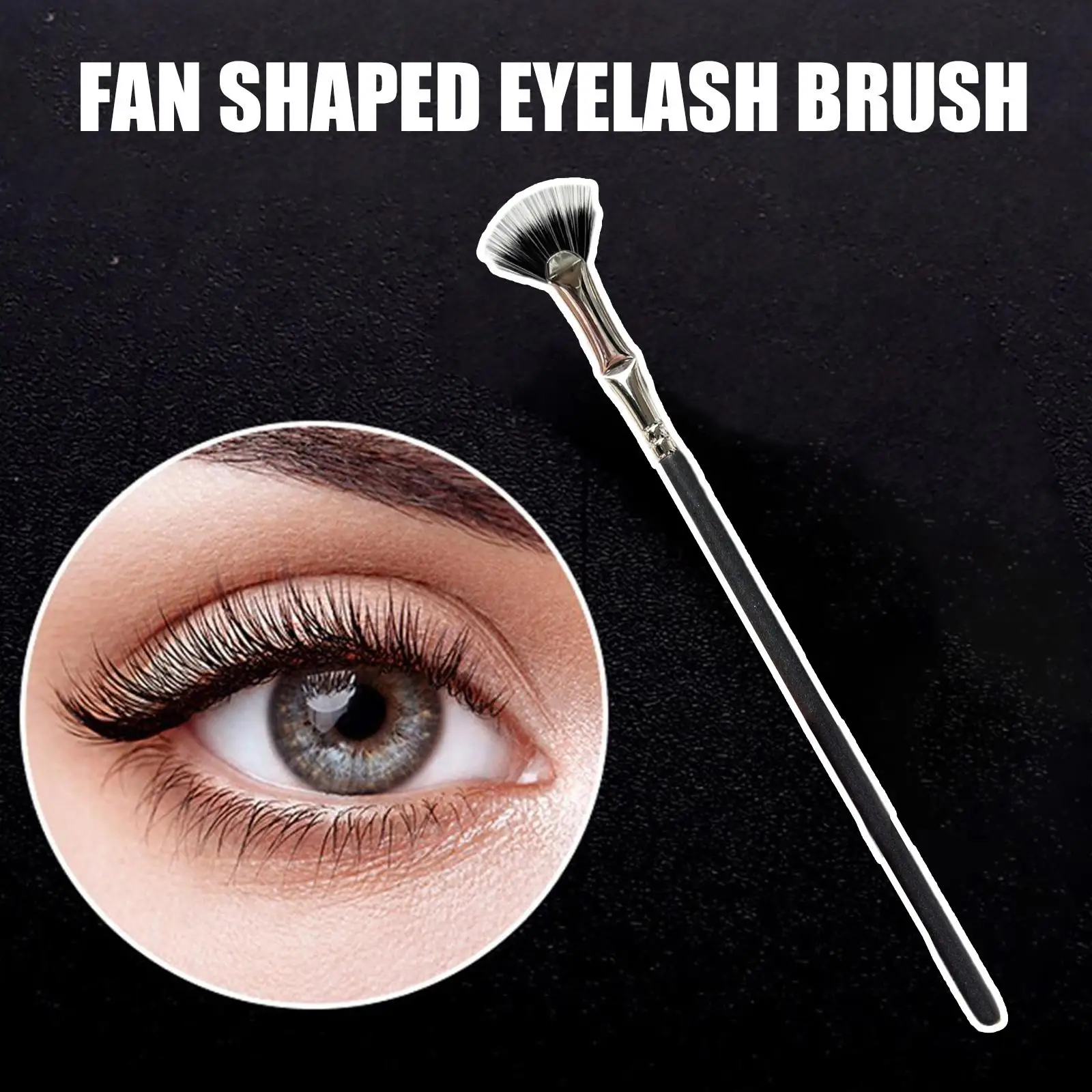 Eyelash Brush Fan Bent Lash Fan Brush Small Fan Brush Fiber Bent Eyes Fan Makeup Dual Mascara Hair Synthetic Tools T1G3