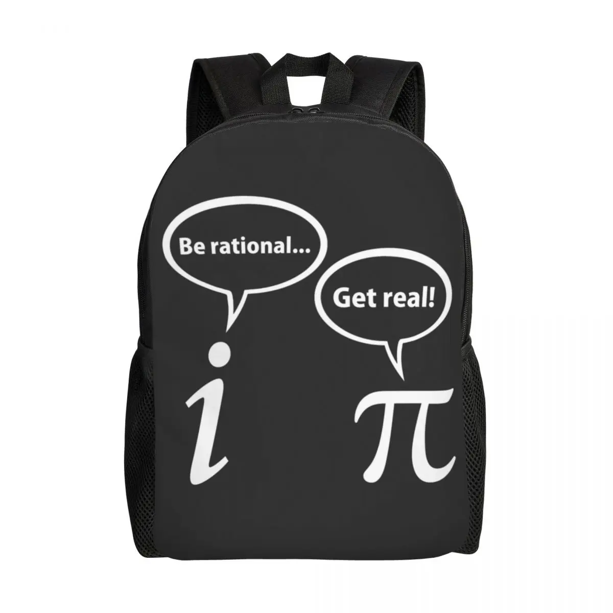 

Be Rational Get Real Imaginary Math Pi Рюкзак Nerd Mathematics School College Дорожные сумки Bookbag Подходит для 15-дюймового ноутбука
