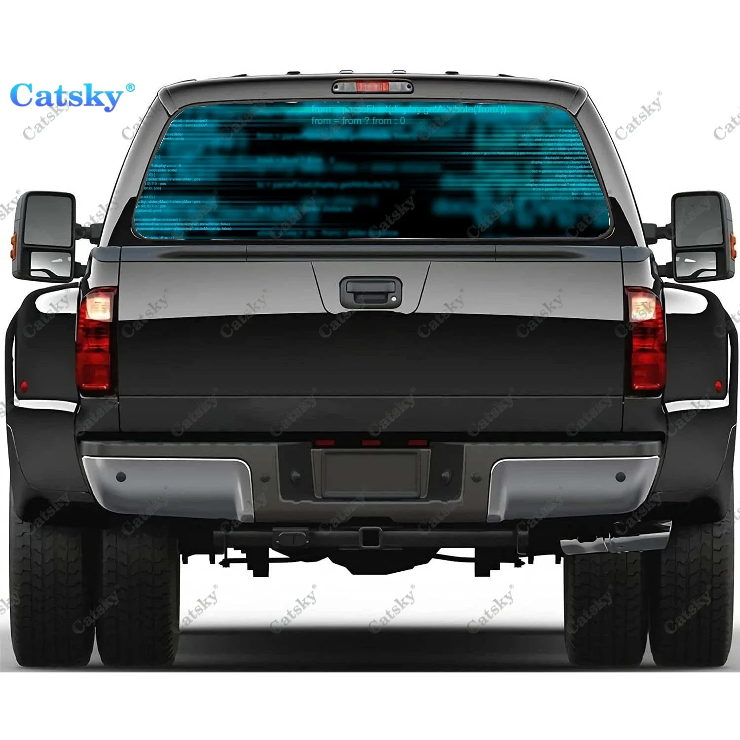 

Horizontal Abstract Rear Window Decals for Trucks,Pickup Window Decal,Rear Window Tint Graphic Perforated Vinyl Truck Stickers