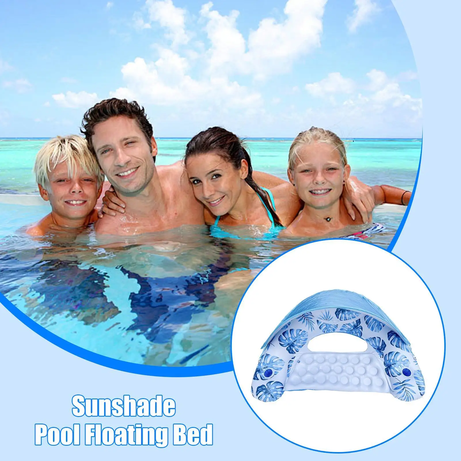 Inflatable Pool Float สระว่ายน้ําทําให้พองลอย Hammock Raft Lounge เก้าอี้ถ้วยผู้ถือ Lounger ลอยสําหรับกลางแจ้ง