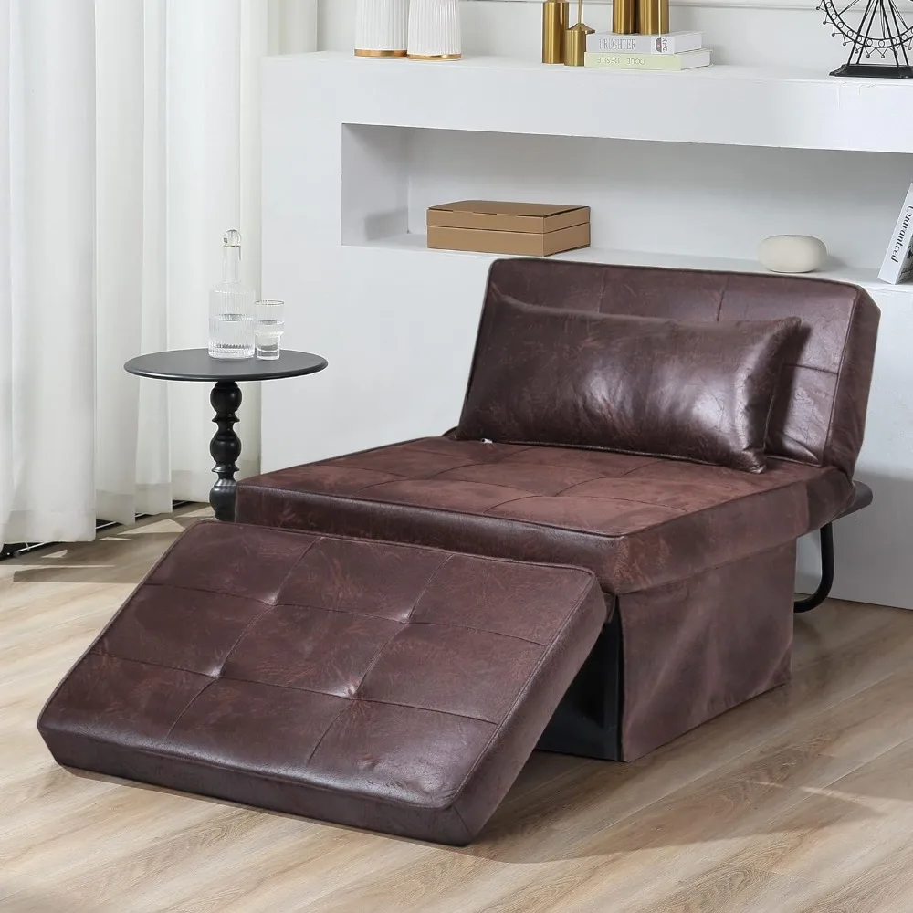 

Sofa Bed, 4 in 1 Multi-Function Folding Ottoman Breathable Linen Couch Bed with Adjustable Backrest Modern Convertible Chair for