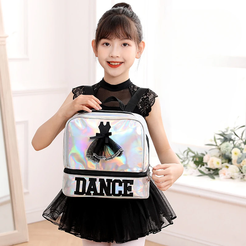 Children Dance Bag Fashionable Laser Backpack Ballet Bag Latin Dance Storage Bag Girls Dance Bag School Bags Mother Kids Bags