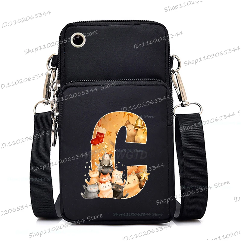

Винтажные рождественские сумки с мультяшным принтом кота, модные сумки для телефонов Y2K, кошелек на молнии, сумка через плечо, модная женская сумка на плечо