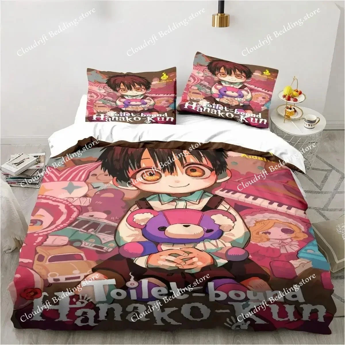 Anime Toilet-Bound Hanako-kun 3D Printed Bedding Set Duvet Covers Pillowcases Comforter Bedding Set Bedclothes Bed Linen026