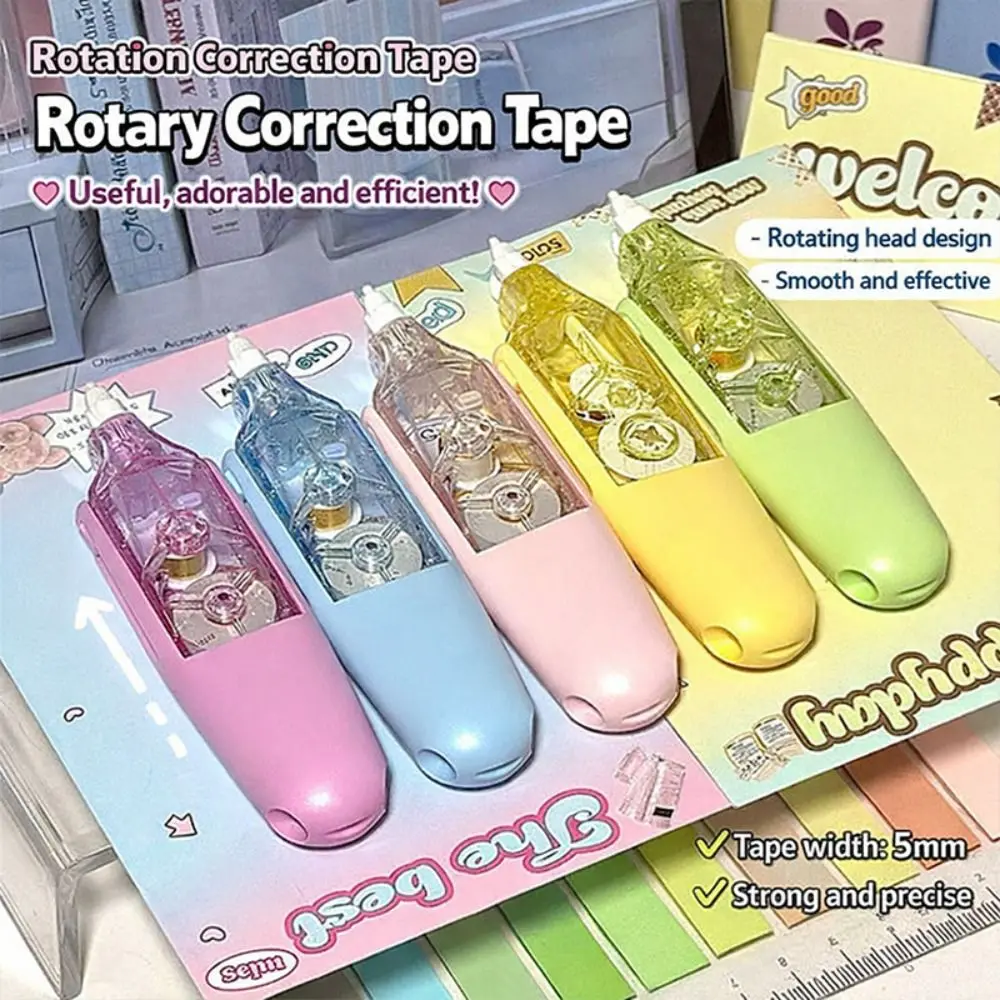 5pcs High Quality Rotation Correction Tape Large Capacity Stationery Correct Pen 6mx5mm White Out School Supplies
