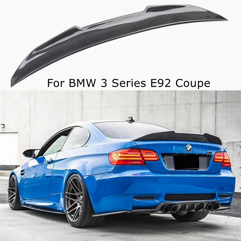 For BMW 3 Series E92 Coupe 2-Door 316i 318i 320i 323i E92 M3 2005-2011 carbon fiber Material Rear Wing Lip Spoiler