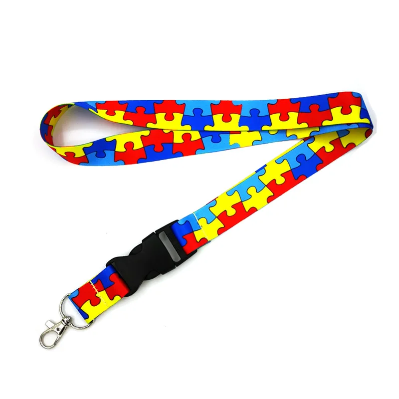 Imagem -02 - Autismo Padrão Lanyard For Keys Cool Neck Strap Colhedor para Câmera Whistle id Badge Fitas Bonitos Webbings Presentes Decoração