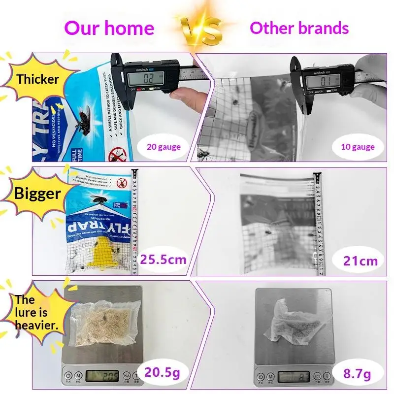 1Pcs Hanging Fly Trap Disposable Fly Catcher Bag Mosquito Trap Catcher