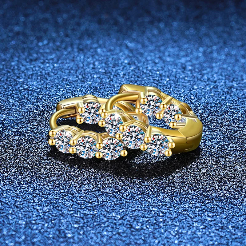 

Роскошные женские серьги с бриллиантами из 100% настоящего золота 18 карат, серьги с муассанитом, серьги с муассанитом цвета D 1,2 карата