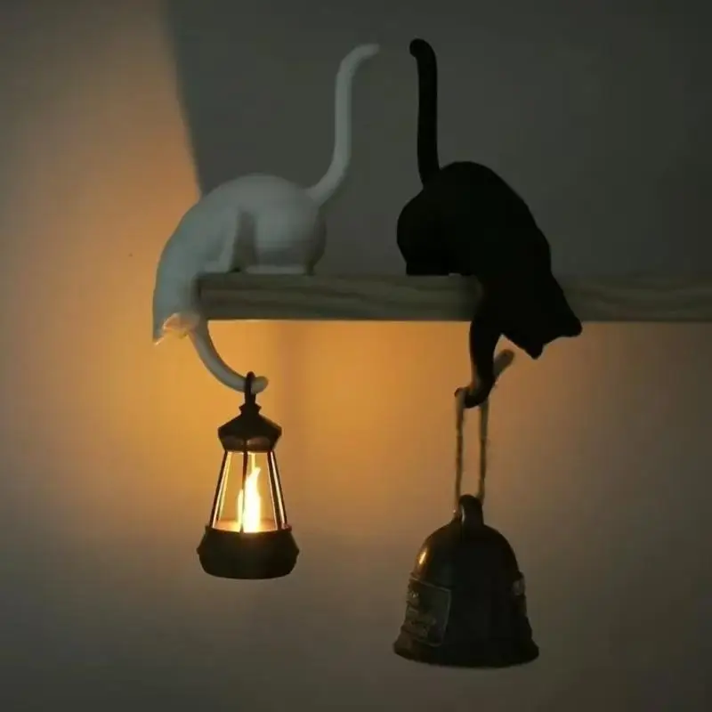 Cat Ornament Funny 3D Printed Inverted Hanging Hook Cute Figurine For Pet Lover Keys Home Decor