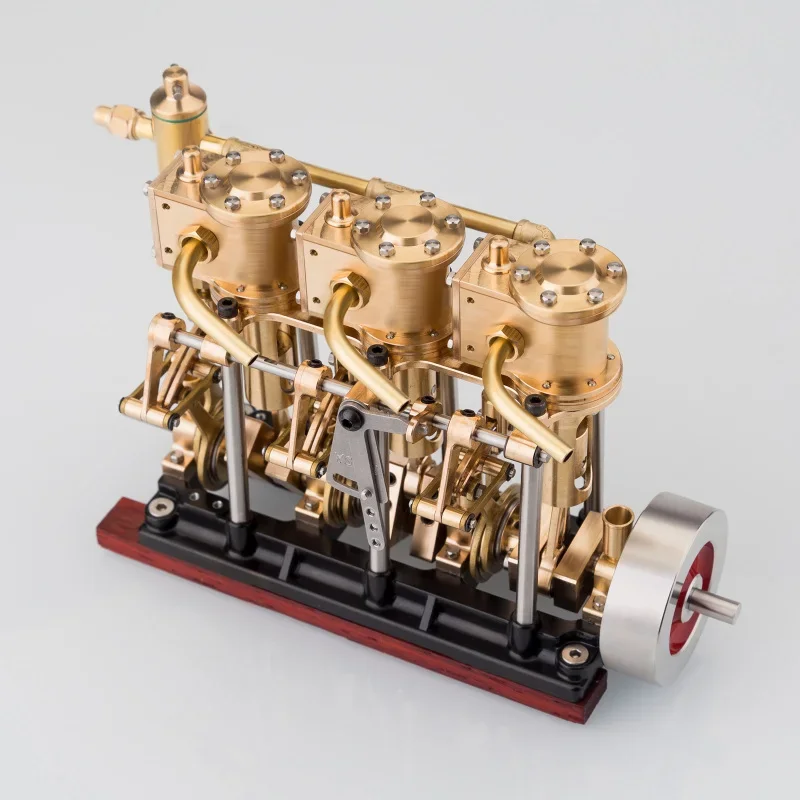 KACIO LS3-13S Vertical Two / Three Cylinder Reciprocating Steam Engine Model with Oil Cup for 80-120CM Steam Ship