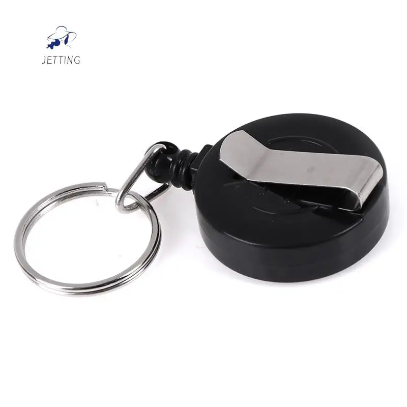 Heavy Duty Retractable Key Chain & Badge Reel Holder Carabiner Clip - Swivel-Back Extractable - Great For Swipe ID Cards