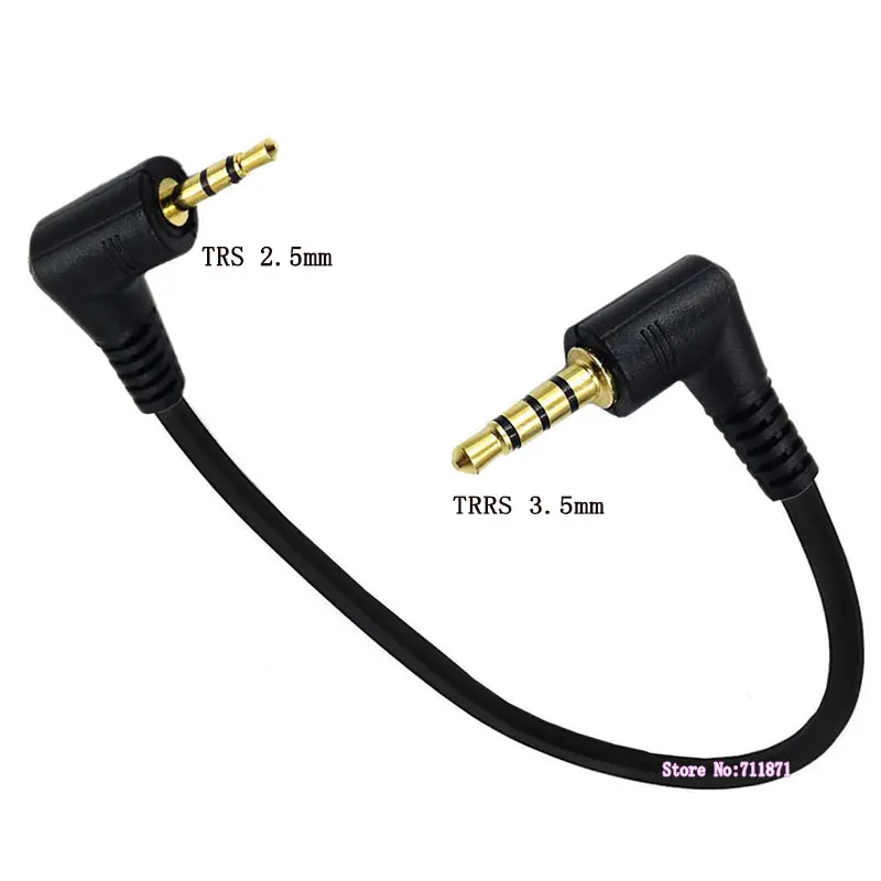 Pozłacane kolanko kątowe TRRS 3.5 męski TRS 2.5 męski adapter audio kabel liniowy stereo TRS 2,5 mm do TRRS 3,5 mm męski przewód