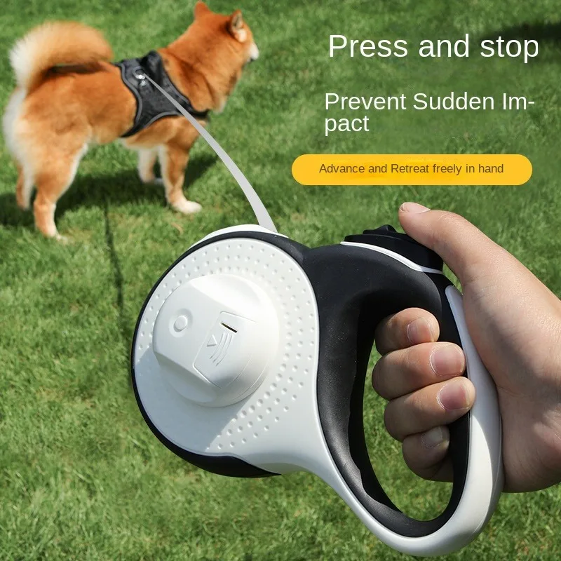 5m LED Retractable Leash for Dogs Durable Nylon Pet Walking Running Leash Rope Long Automatic Flexible Puppy Dog Leashes Lead